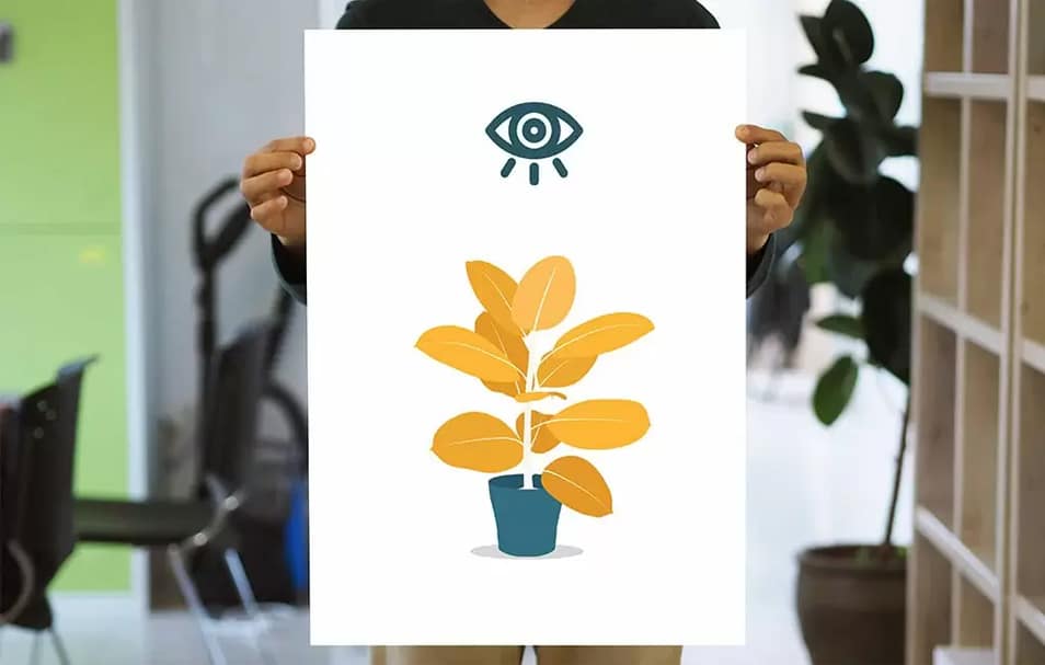 Poster In Hands Mockup