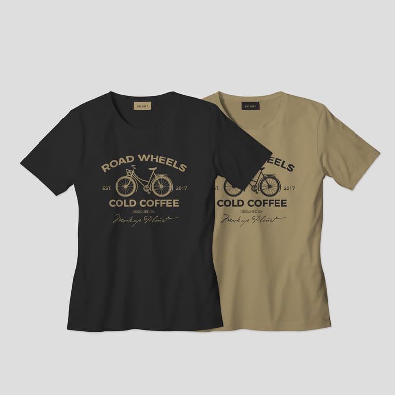 Round-Neck TShirt Mockup PSD Template