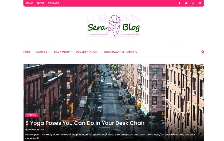 Sera Blog Responsive Blogger Template