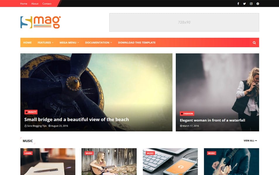 Smag Responsive Blogger Template