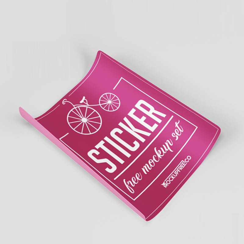 Square Sticker Free PSD Mockups