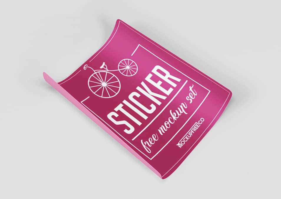 Square Sticker Free PSD Mockups