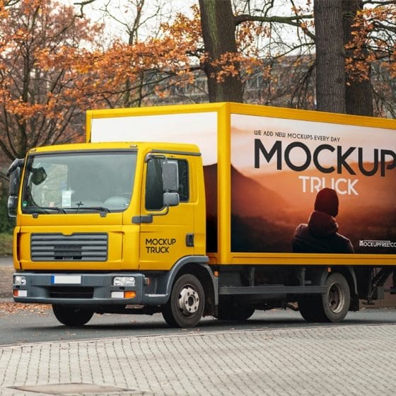 Truck Free PSD Mockup