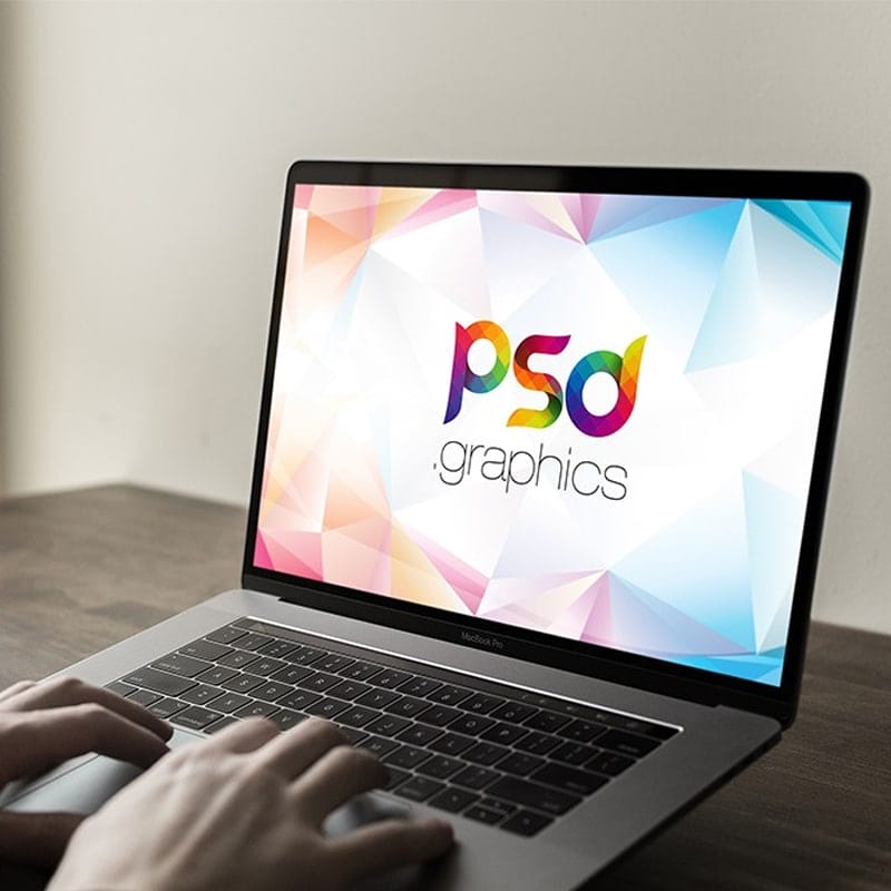 Typing on Macbook Pro Mockup