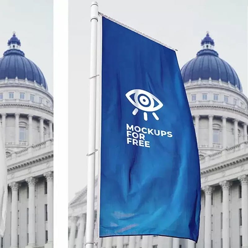 Vertical Flag Mockup