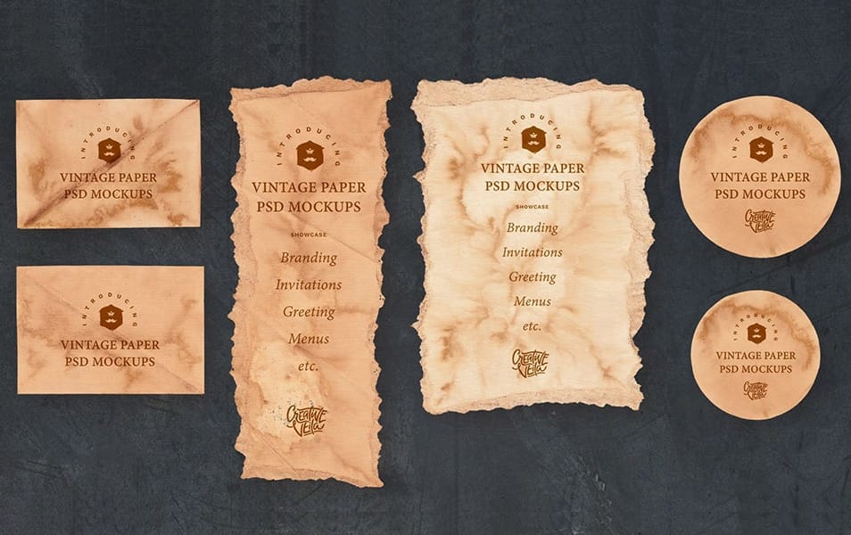 Vintage Paper Mockup Set