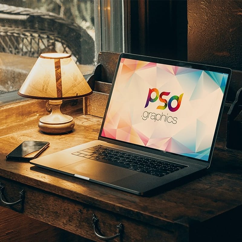 Vintage Style Macbook Pro Mockup