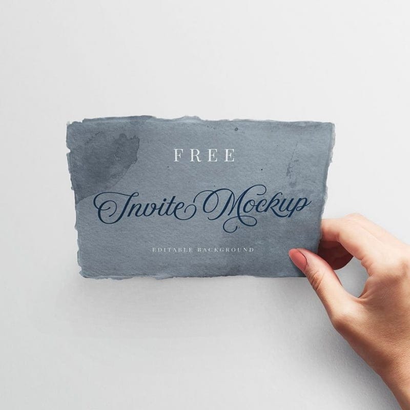 Wedding Invitation with Hand Mockup
