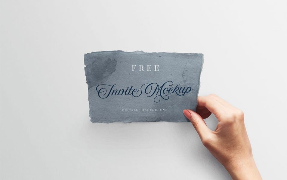 Wedding Invitation with Hand Mockup