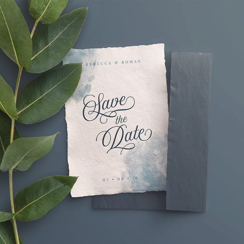 Wedding Invite and Envelope Mockup