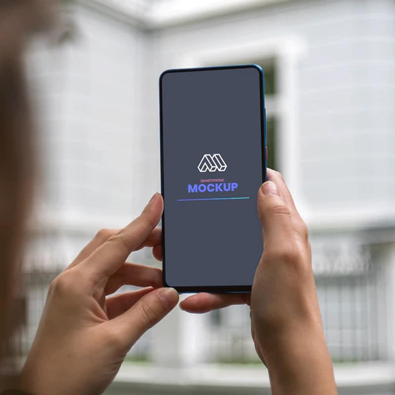 Woman Holding Smartphone Mockup