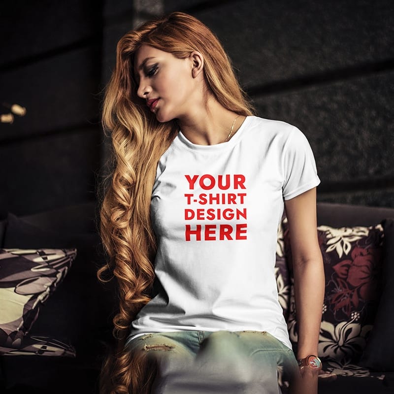 Young Woman T-Shirt Mockup