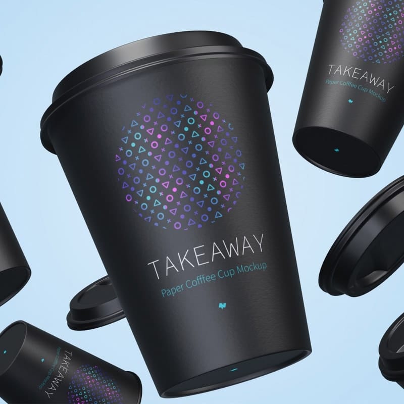 12oz Paper Coffee Cups With Caps Mockup » CSS Author