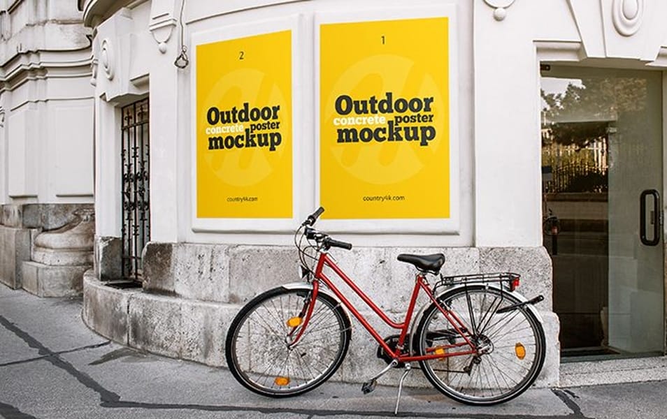 2 Free Outdoor Concrete Poster MockUps