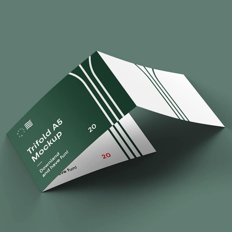 3-Fold Landscape Brochure Mockup