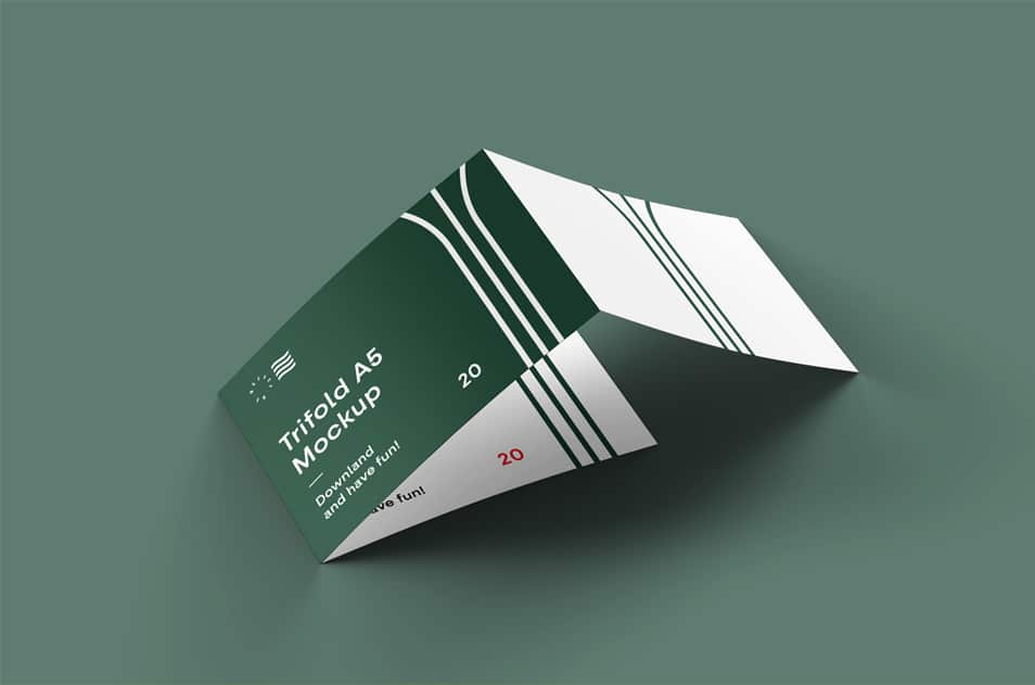 3-Fold Landscape Brochure Mockup