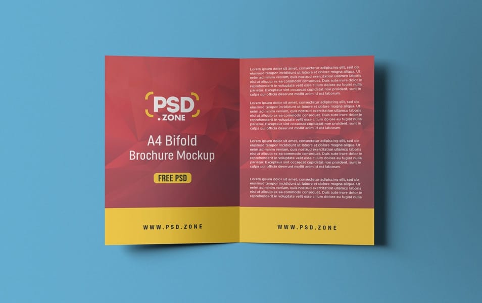 A4 Bifold Brochure Mockup PSD