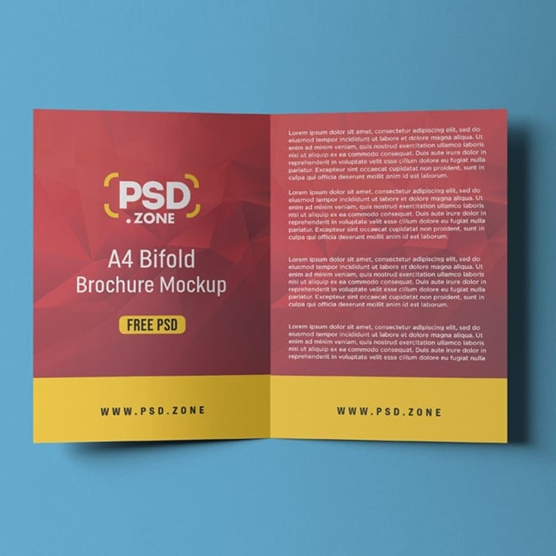 A4 Bifold Brochure Mockup PSD