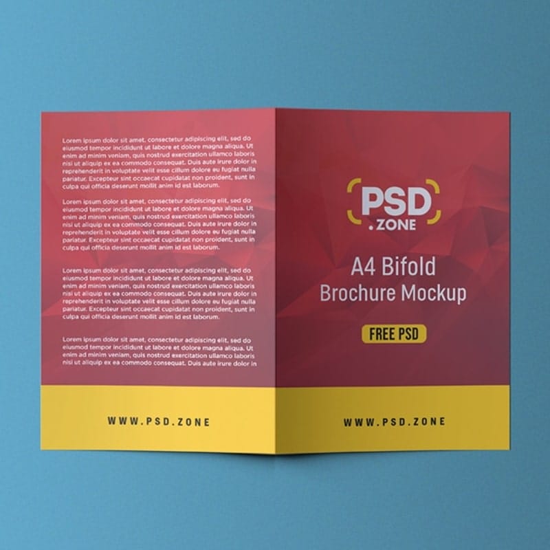 A4 Bifold Brochure Mockup PSD