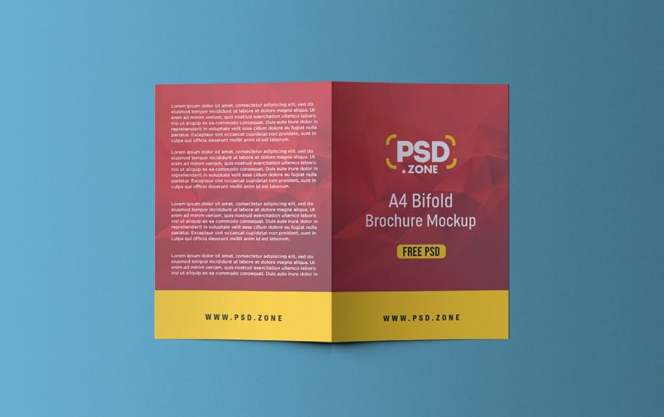 A4 Bifold Brochure Mockup PSD