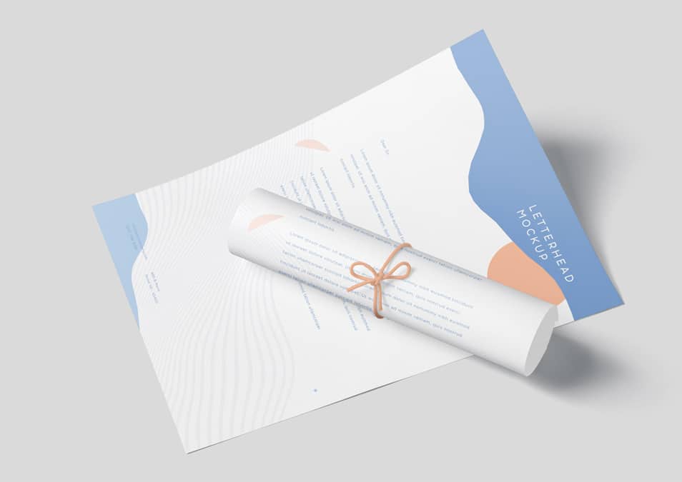 A4 Letterhead Mockup PSD