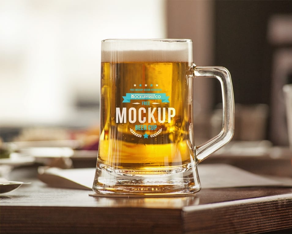 Beer Cup Free PSD Mockup