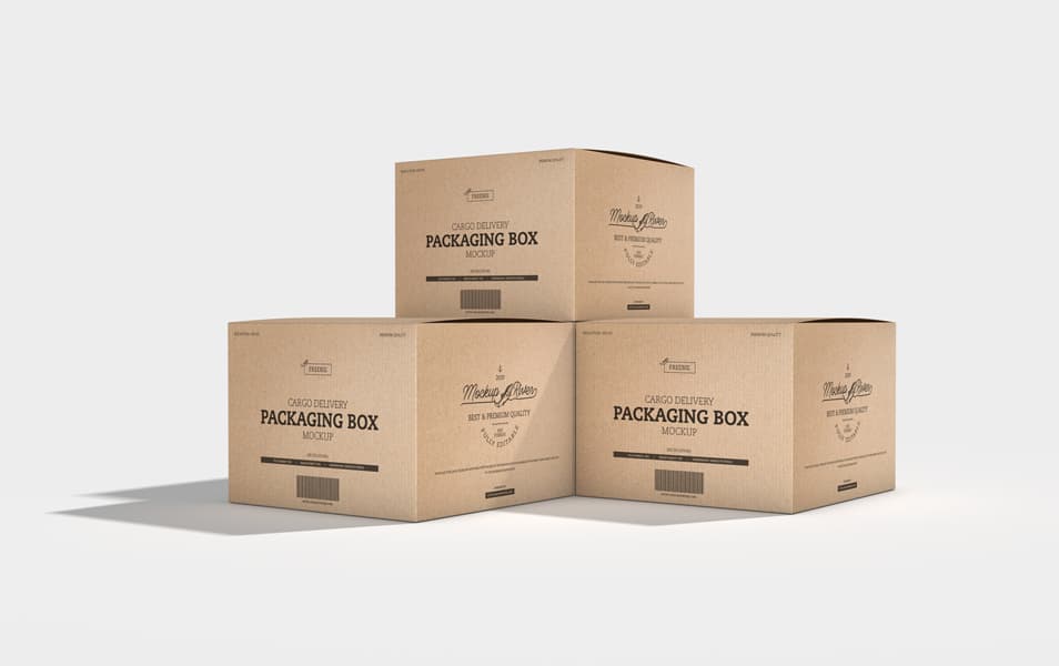 Cargo Delivery Packaging Box Mockup