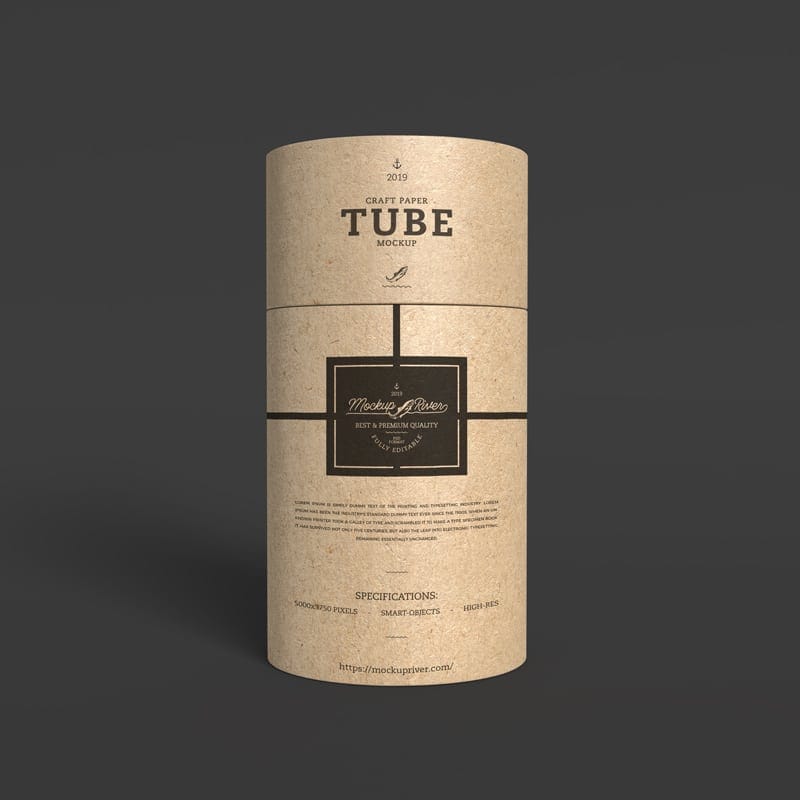 Craft Paper Tube Mockup