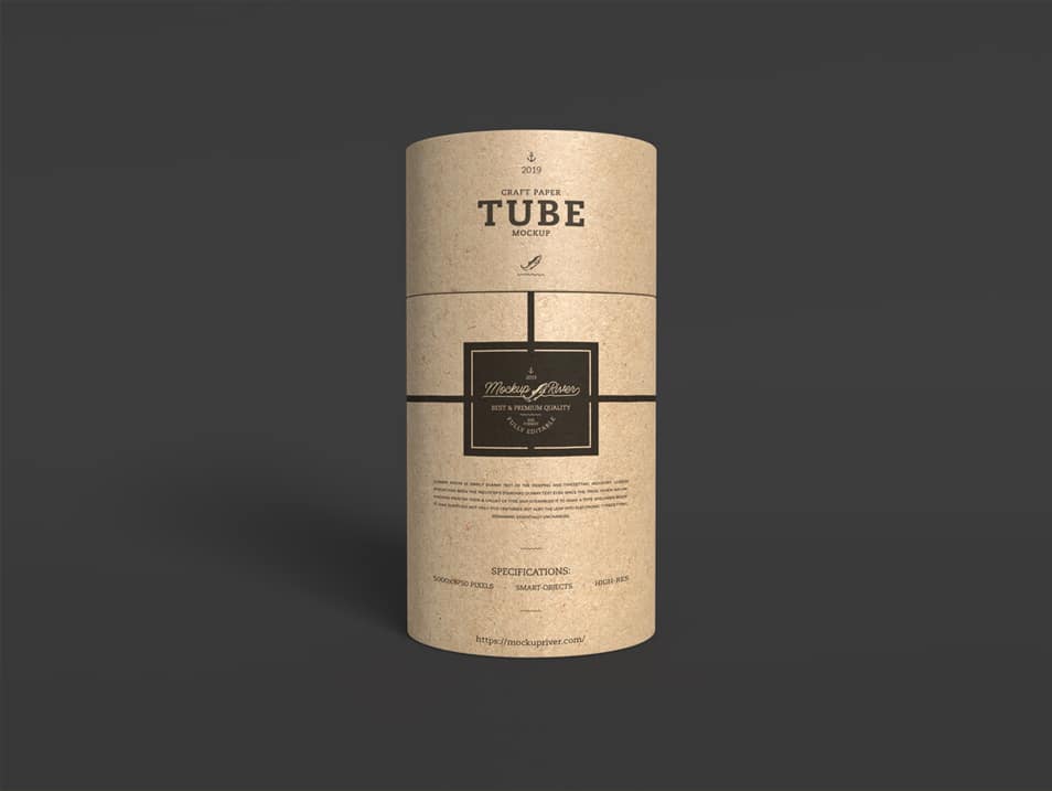 Craft Paper Tube Mockup