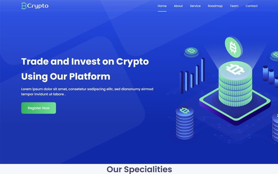 Crypto ICO and Cryptocurrency Template