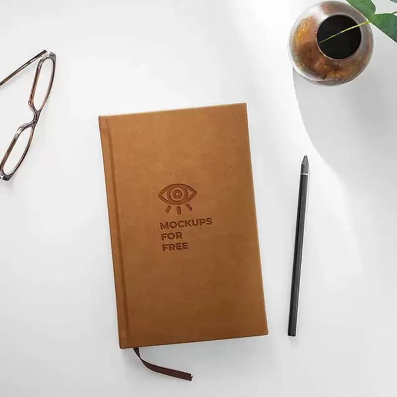 Diary On The Table Mockup