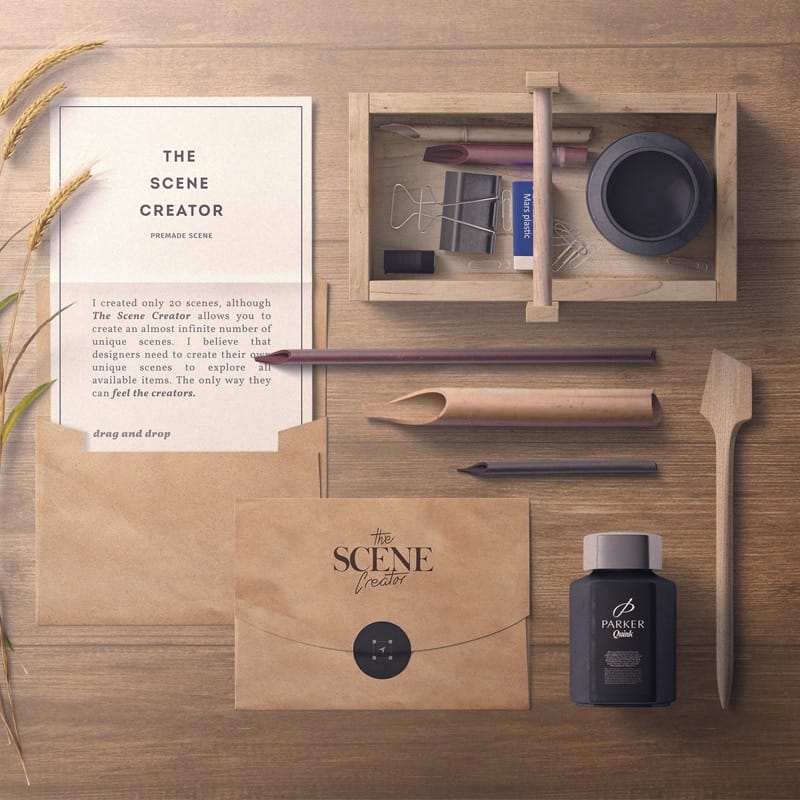 Envelope With Lettering Mockup Top View