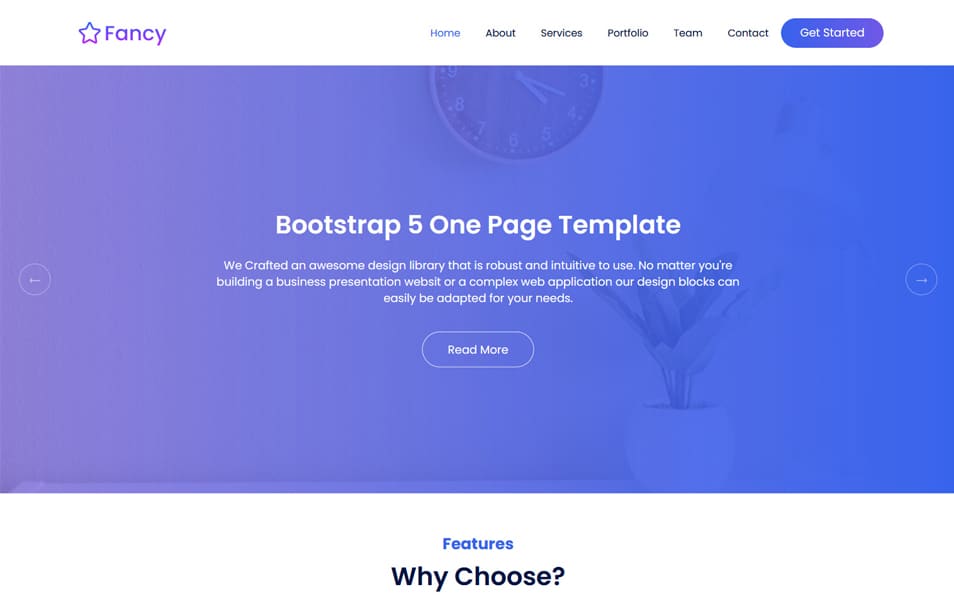 Fancy One Page Bootstrap 5 Template