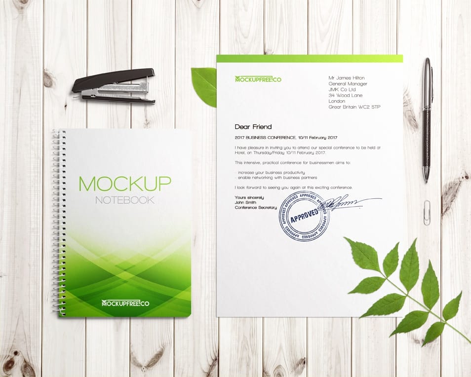 Floral Stationery Branding Free PSD Mockups