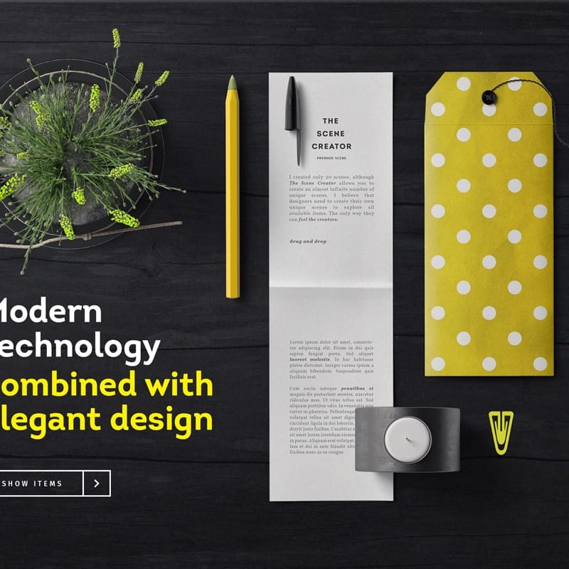 Folded Paper And Envelopes Mockup Top View