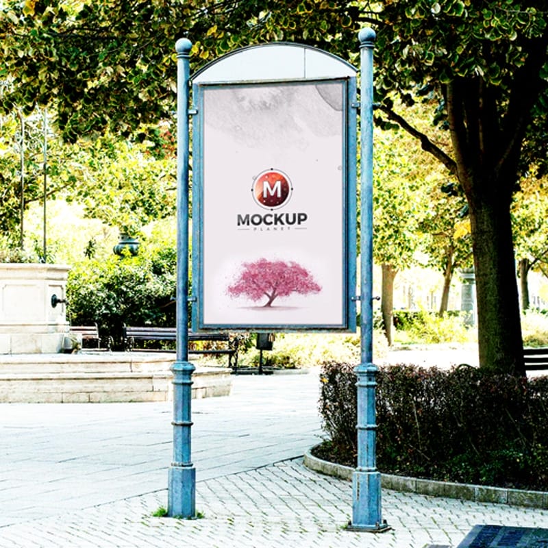 Free Artistic Outdoor Poster Billboard Mockup