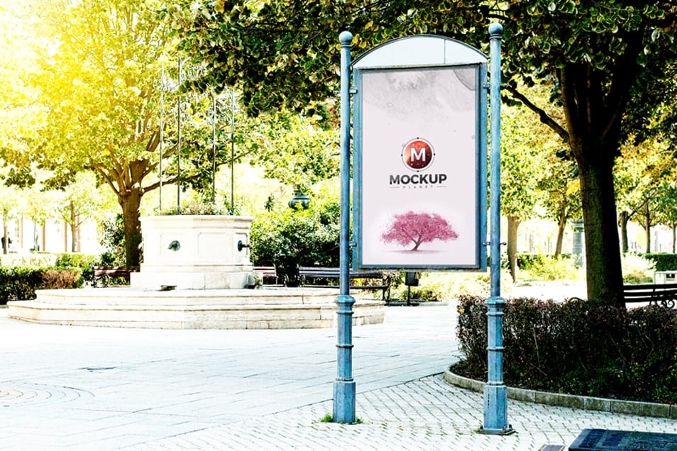 Free Artistic Outdoor Poster Billboard Mockup