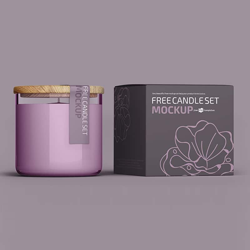 Free Candle Set Template in PSD