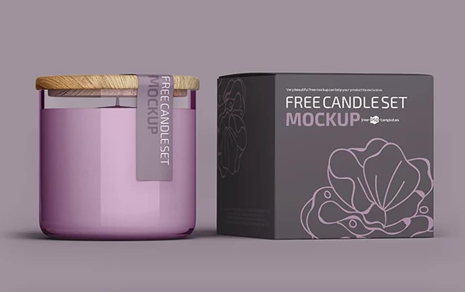 Free Candle Set Template in PSD
