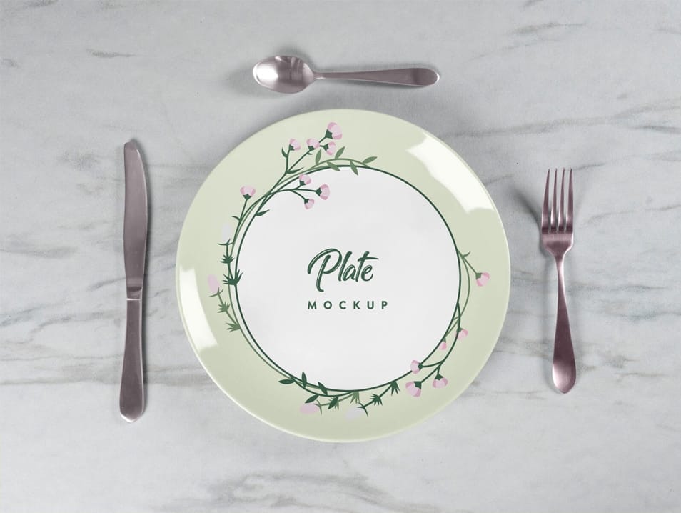 Free Ceramic Plate Mockup PSD