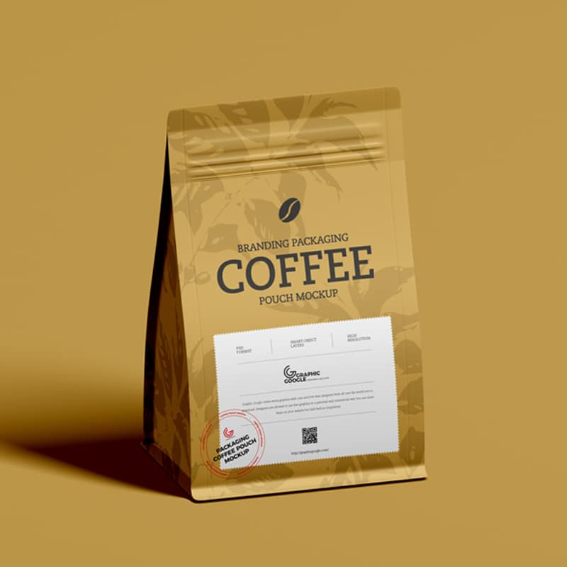 Free Coffee Branding Packaging Pouch Mockup