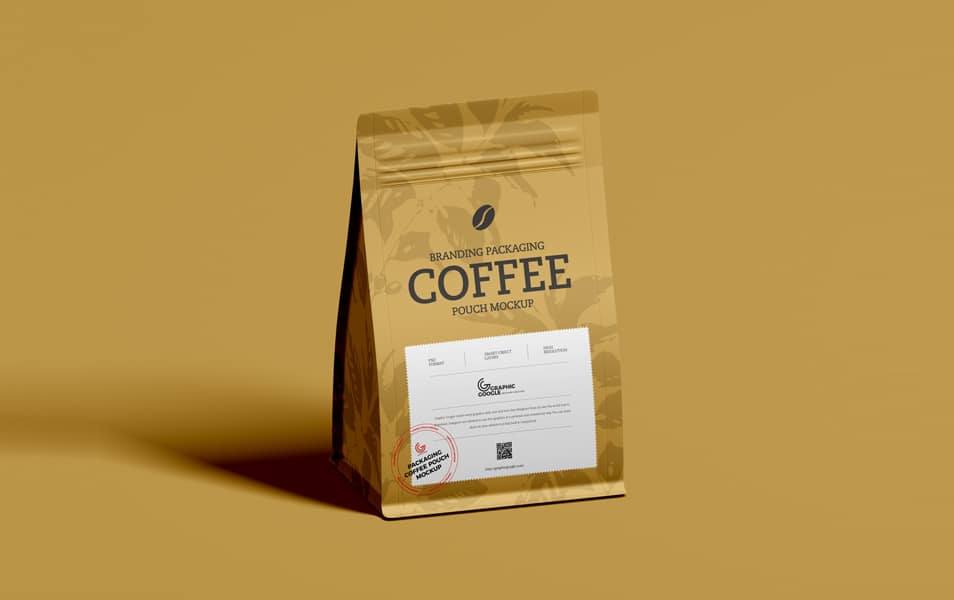 Free Coffee Branding Packaging Pouch Mockup