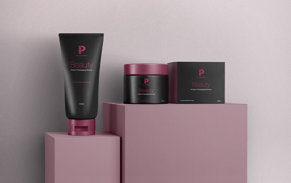 Free Cosmetic Jar and Tube Mockup