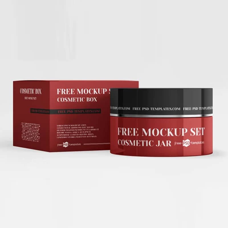 Free Cosmetic Jars PSD Mockup