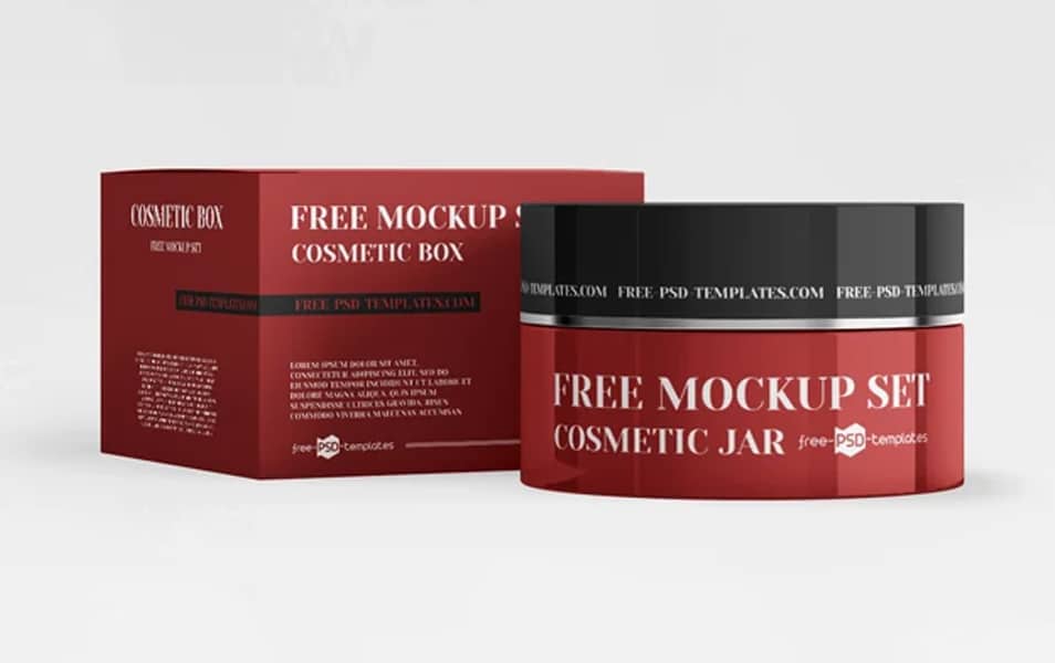 Free Cosmetic Jars PSD Mockup