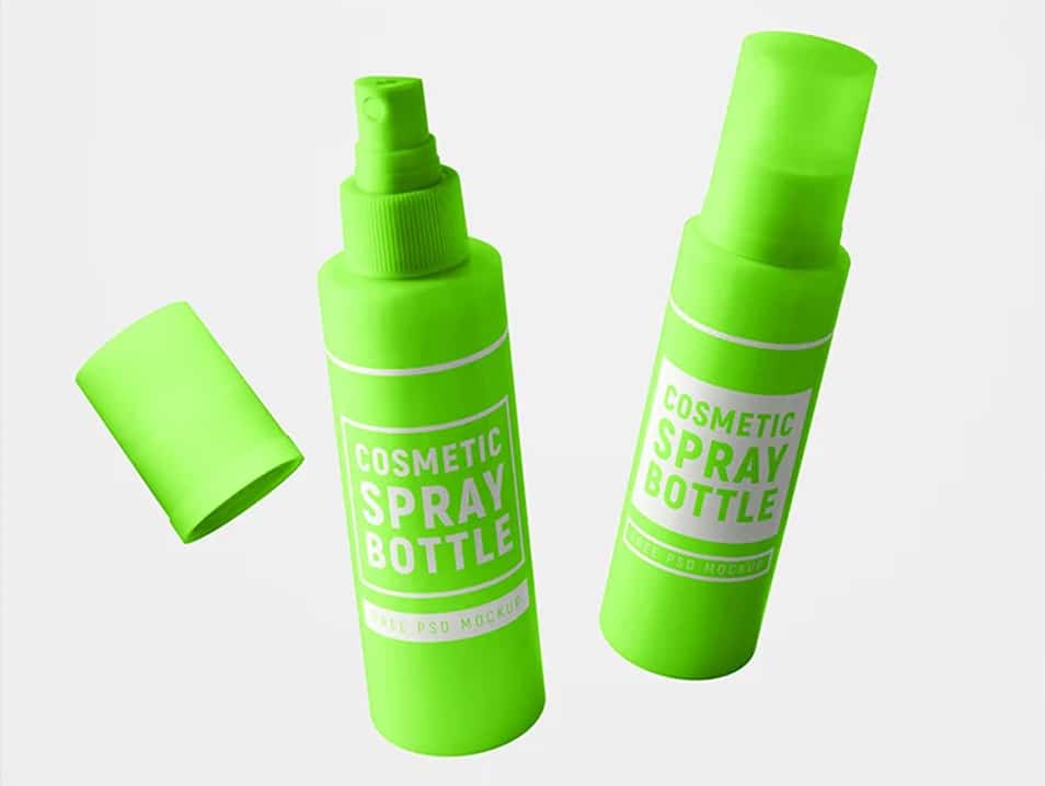 Free Cosmetic Spray Bottle Mockup Set