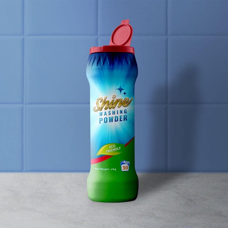 Free Dish Washing Powder Plastic Bottle Mockup PSD
