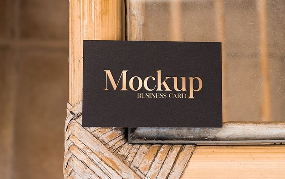 Free Gold Logo on a Black Business Card MockUp
