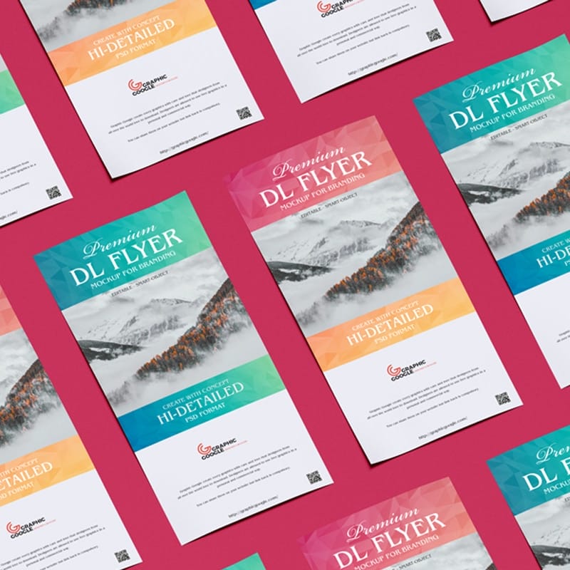 Free Grid Dl Flyer Mockup For Branding