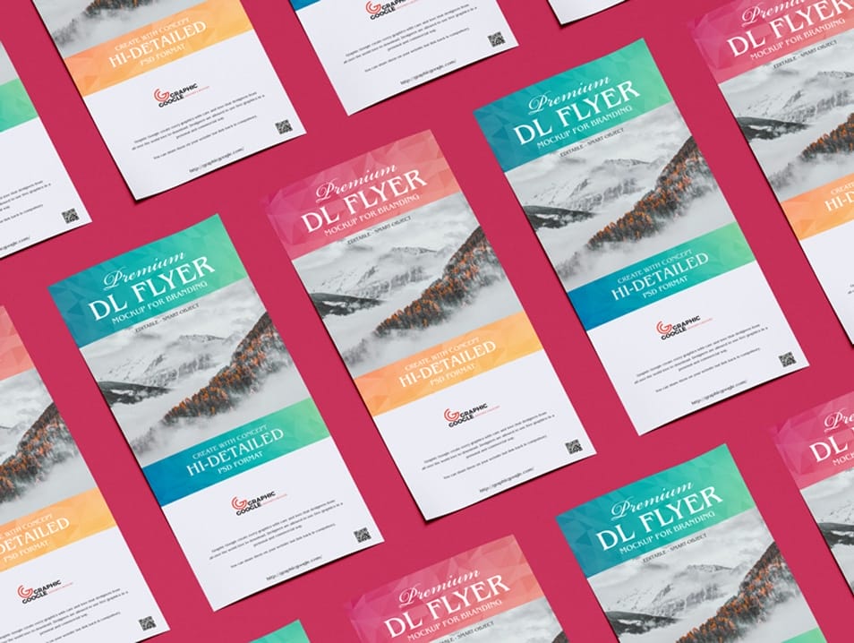 Free Grid Dl Flyer Mockup For Branding